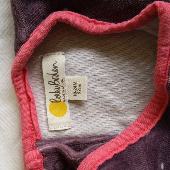 baby boden purple dotted velour swing dress with heart pockets 18-24 months girl - Picture 2 of 7